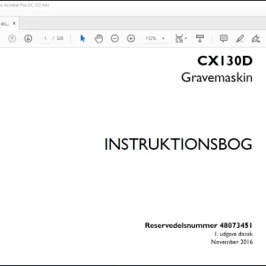 Case CX130D Gravemaskin Instruktionsbog Manual(48073451)  - PDF DOWNLOAD (Danish)