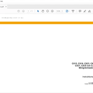 Case CX15, CX16, CX23, CX28, CX31, CX35 och CX50 Minigrävmaskiner Instruktionsbok Manual 6-29801 - PDF DOWNLOAD (SWEDISH)
