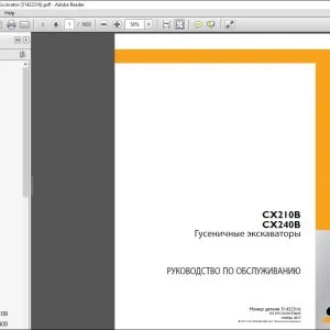 Case CX210B CX240B Гусеничные экскаваторы РУКОВОДСТВО ПО ОБСЛУЖИВАНИЮ 51422316 - PDF DOWNLOAD (Russian)