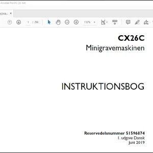 Case CX26C Minigravemaskinen INSTRUKTIONSBOG Manual(51596874)  - PDF DOWNLOAD (Danish)