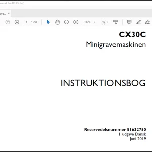 Case CX30C Minigravemaskinen Instruktionbog Manual(51632750) - PDF DOWNLOAD (Danish)