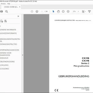 Case CX35B CX39B Series 2 Mini-graafmachine GEBRUIKERSHANDLEIDING 47529524 - PDF DOWNLOAD (Dutch)