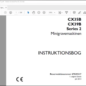 Case CX35B CX39B Series 2 Minigravemaskinen Instruktionbog Manual(47529317)  - PDF DOWNLOAD (Danish)