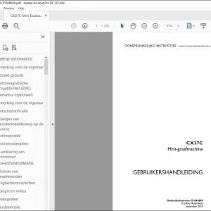 Case CX37C Mini-graafmachine GEBRUIKERSHANDLEIDING 51644604 - PDF DOWNLOAD (Dutch)