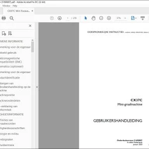 Case CX37C Mini-graafmachine GEBRUIKERSHANDLEIDING 51698807 - PDF DOWNLOAD (Dutch)
