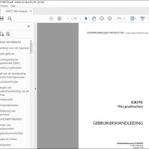 Case CX37C Mini-graafmachine Gebruikershandleiding(51566574)  - PDF DOWNLOAD (Dutch)