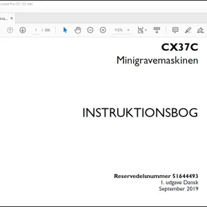 Case CX37C Minigravemaskiner Instruktionbog Manual(51644493)- PDF DOWNLOAD (Danish)