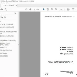 Case CX45B Series 2 CX50B Series 2 CX55B Mini-graafmachine Gebruikershandleiding(47528655) - PDF DOWNLOAD (Dutch)