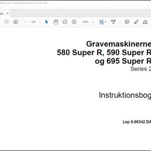 Case Gravemaskinerne 580 Super R, 590 Super R og 695 Super R Series 2 Instruktionsbog Manual(6-86542) - PDF DOWNLOAD (Danish)