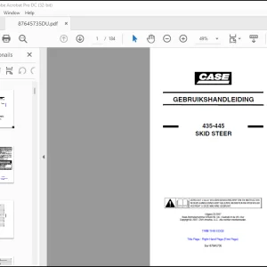 Case SKID STEER 435-445 GEBRUIKERSHANDLEIDING(87645735)  - PDF DOWNLOAD