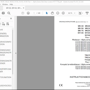 Case SR130, SR150, SR175, SR200, SR220, SR250, SV185, SV250, SV300 Tier 3 -Alpha Series Minilæsser INSTRUKTIONSBOG Manual(47571776) - PDF DOWNLOAD (Danish)