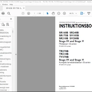 Case SR160B, SR175B, SR210B, SR240B, SV185B, SV280B Stage IV og Stage V B Series SSL - TR270B, TR310B, TV370B Stage IV og Stage Instrktionsbog Manual(51522650)-PDF DOWNLOAD (Danish)