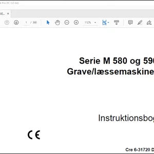 Case Serie M 580 og 590 Gravelæssemaskiner Instruktionsbog Manual(6-31720) -  PDF DOWNLOAD (Danish)