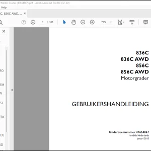 Case Verreiker 836C 836C AWD 856C 856C AWD Stage V Motorgrader GEBRUIKERSHANDLEIDING(47654867) -  PDF DOWNLOAD (Dutch)