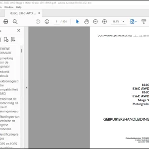 Case Verreiker 836C 836C AWD 856C 856C AWD Stage V Motorgrader GEBRUIKERSHANDLEIDING(51518492) - PDF DOWNLOAD (Dutch)