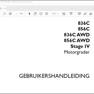 Case Verreiker 836C 856C AWD 836C 856C AWD Stage IV Motorgrader GEBRUIKERSHANDLEIDING(47976154)  -  PDF DOWNLOAD (Dutch)