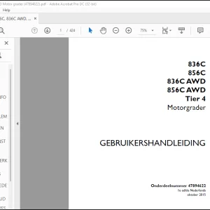 Case Verreiker 836C 856C AWD 836C 856C AWD Tier 4 Motorgrader GEBRUIKERSHANDLEIDING(47894622) -  PDF DOWNLOAD