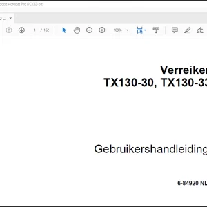 Case Verreiker TX130-30, TX130-33 Gebruikershandleiding(6-84920) -  PDF DOWNLOAD