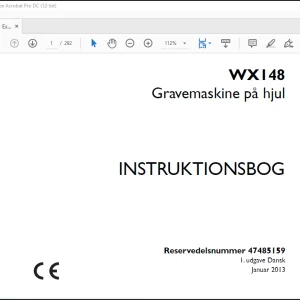Case WX148 Gravemaskine på hjul Instruktionbog Manual(47485159)  - PDF DOWNLOAD (Danish)