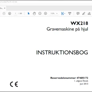 Case WX218 Gravemaskine på hjul Instruktionsbog Manual(47485173) -  PDF DOWNLOAD (Danish)