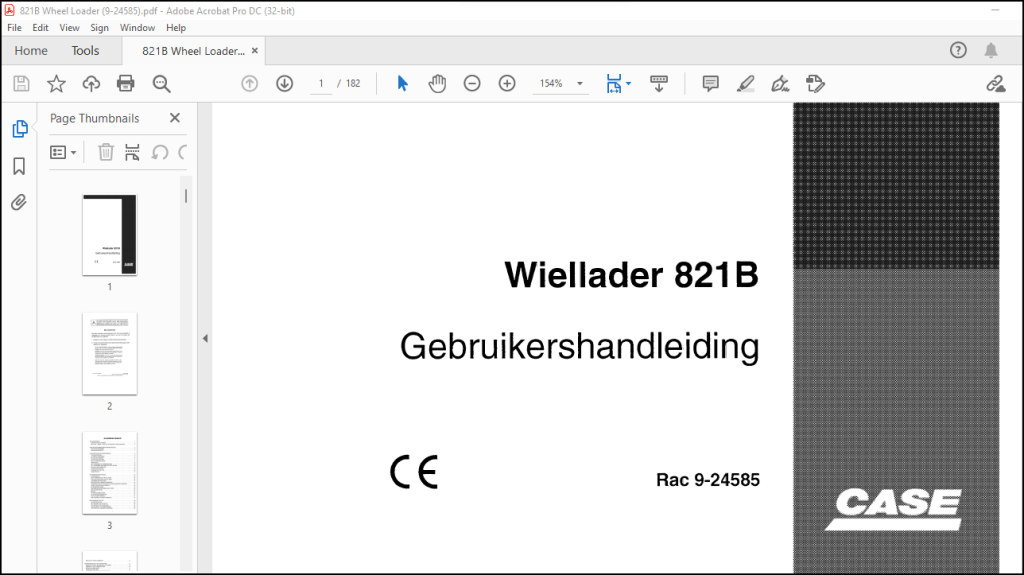 Case Wiellader 821 B Gebruikershandleiding(9-24585) - PDF DOWNLOAD ...