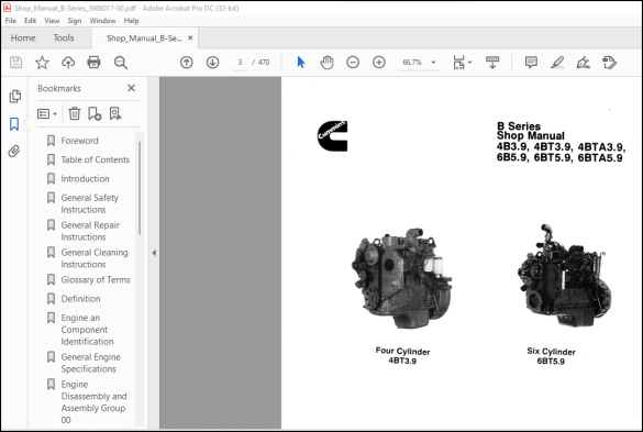 Cummins B Series Engines Shop Manual - PDF DOWNLOAD - HeyDownloads ...