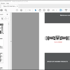 Dana 223 Axle Maintenance and Repair Manual(50960009)  -  PDF DOWNLOAD