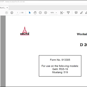 Deutz D 2008 2009 engines Workshop Manual(913305) - PDF DOWNLOAD