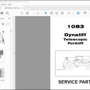 GEHL 1083 Dynalift Telescopic Forklift SERVICE PARTS Manual(907366)  - PDF DOWNLOAD