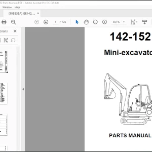 GEHL 142-152 Mini-excavator Parts Manual(909826)  - PDF DOWNLOAD