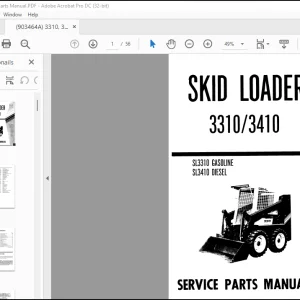 GEHL Skid LOADER 3310 3410 SERVICE PARTS Manual(903464) - PDF DOWNLOAD