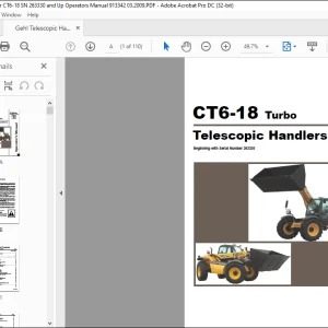 GEHL CT6-18 Turbo Telescopic Handler Operator’s Manual(913342) - PDF DOWNLOAD