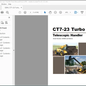 GEHL CT7-23 Turbo Telescopic Handler Parts Manual(913221)  - PDF DOWNLOAD