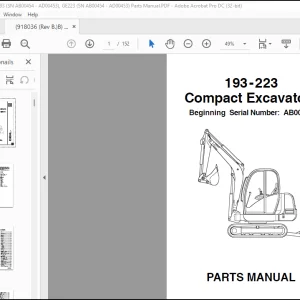 GEHL Compact Excavators 193-223 Parts Manual(918036) - PDF DOWNLOAD
