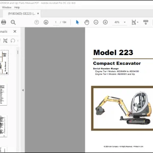 GEHL Compact Excavators 223 Parts Manual(918036) -  PDF DOWNLOAD