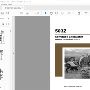 GEHL Compact Excavators 503Z Parts Manual(918071)  - PDF DOWNLOAD