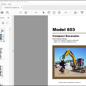 GEHL Compact Excavators 603 Parts Manual(918072) - PDF DOWNLOAD