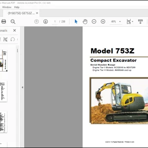 GEHL Compact Excavators 753Z Parts Manual(918075) -  PDF DOWNLOAD