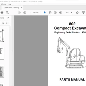 GEHL Compact Excavators 802 Parts Manual(918043) -  PDF DOWNLOAD
