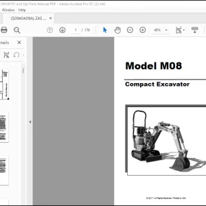GEHL Compact Excavators M08 Parts Manual(50940490)  - PDF DOWNLOAD