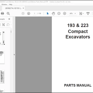 GEHL Compact excavator 193 & 223 Parts Manual(909827) -  PDF DOWNLOAD