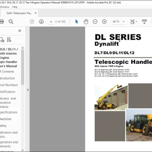 GEHL DL SERIES DL7 DL9 DL11 DL12 Telescopic Handlers Operator’s Manual(50960019D) - PDF DOWNLOAD