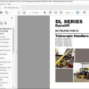 GEHL DL SERIES Dynalift® DL7 DL9 DL11 DL12 Telescopic Handler Operator’s Manual(913336) - PDF DOWNLOAD