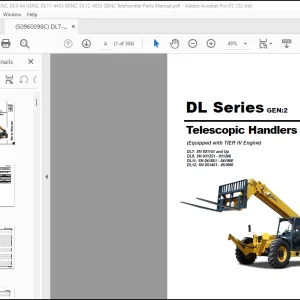 GEHL DL Series GEN2 Telescopic Handlers Parts Manual(50960098)  - PDF DOWNLOAD