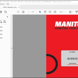 GEHL Manitou Loader MBL-X-900, MBL-X-920, GBL-X-900, GBL-X-920  Repair Manual 53114888EN - PDF DOWNLOAD