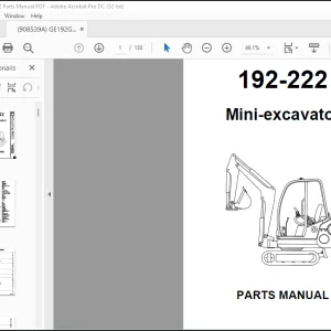GEHL Mini-excavator 192-222 Parts Manual(908539) -  PDF DOWNLOAD