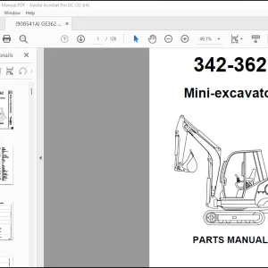 GEHL Mini-excavator 342-362 Parts Manual(908541) -  PDF DOWNLOAD