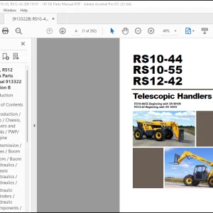 GEHL RS10-44 RS10-55 RS12-42 Telescopic Handlers Parts Manual(913322)  - PDF DOWNLOAD