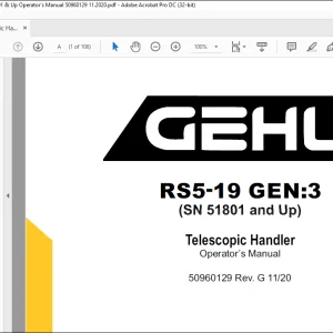 GEHL RS5-19 GEN3 Telescopic Handler Operator’s Manual(50960129) - PDF DOWNLOAD