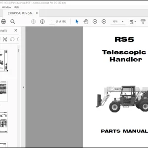 GEHL RS5 Telescopic Handler PARTS MANUAL(908495)  -  PDF DOWNLOAD